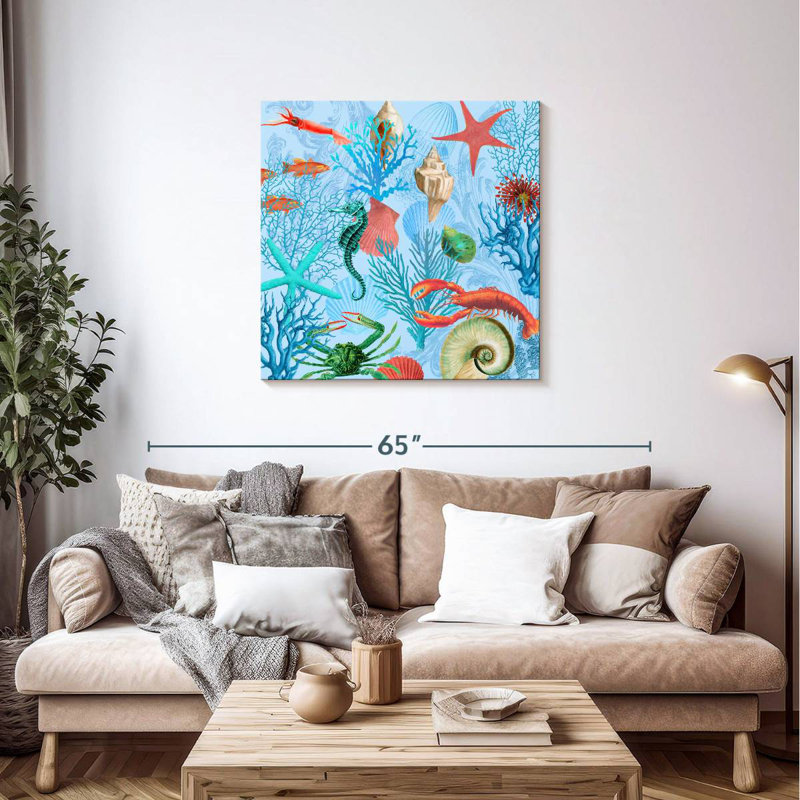 Brampt corail sur bleu classique