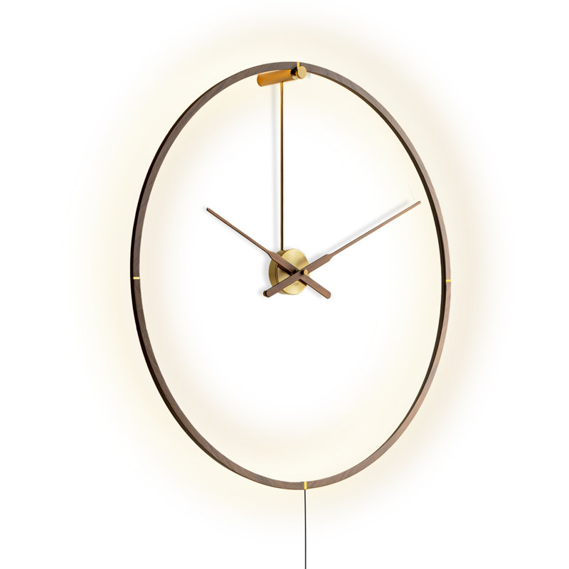 Ombra Solid Wood Skeleton Wall Clock, Medium