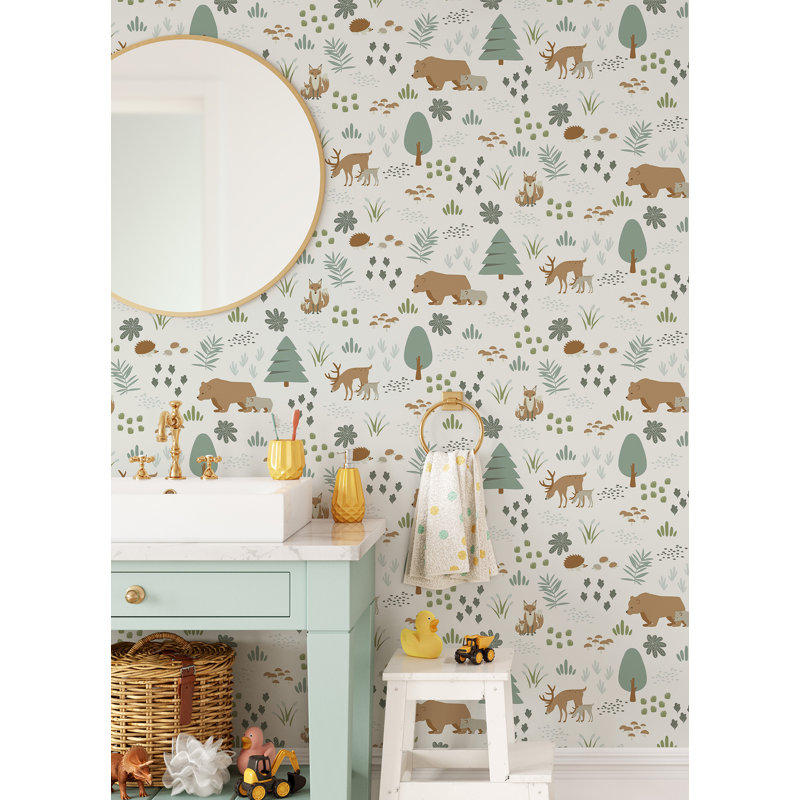 Rouleau de papier peint L 33 pi x l 20,9 po Bima Finola Bears, Mousse