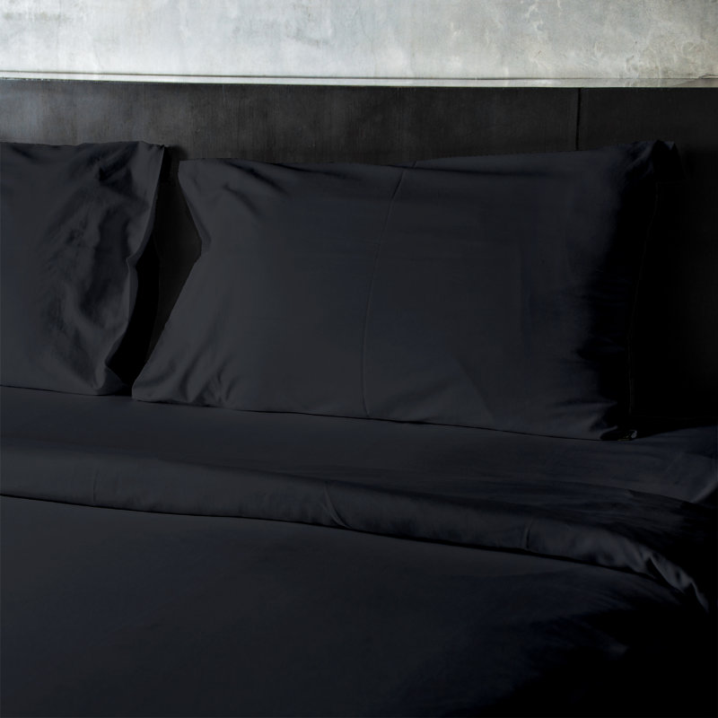 Ensemble de draps en micro-fibre, Ensemble de drap pour lit très grand avec drap-ho, Noir