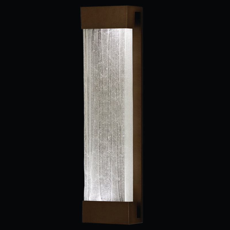 Plafonnier encastré Crystal Bakehouse, Transparent, Bronze, H 24 po x l 7 po