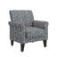 Chaise d'appoint à motif de vigne bouclée noire avec pieds en bois massif brun foncé-850359120