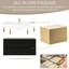 Meuble-lavabo mural 48 po avec lavabo, bois, tiroirs à fermeture en douceur, résine blanc brillant une pièce, assemblage rapide