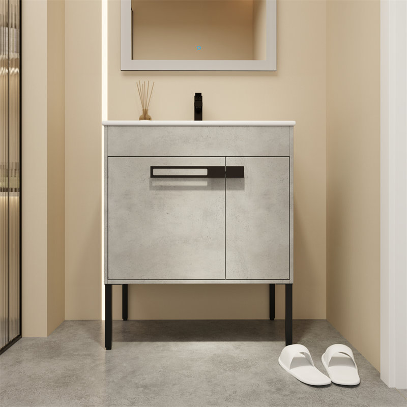 Base de meuble-lavabo simple 18,31 po seulement, Gris