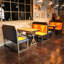 Banc rembourré en similicuir Grill Cafe Bar