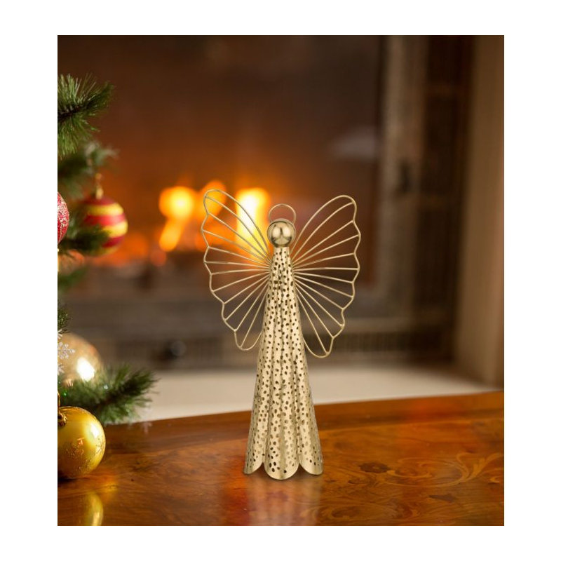 Décoration Contempo Angel, Doré, H 3 po x l 10 po x P 5,5 po