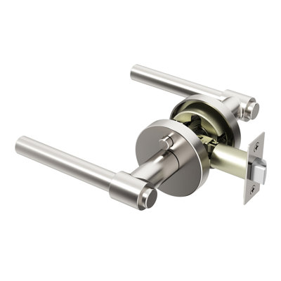 Zen Privacy Door Lever Modern Concealed Design For (Bed & Bath) – Sleek Minimalist Style in Brushed Nickel