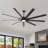 Oversized Industrial Large Black Ceiling Fan with LED Lights and 9 Aluminum Blades-102884505-102884506