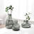 Aquista 4" Hand Blown Art Glass Gray Table Vase-993521058