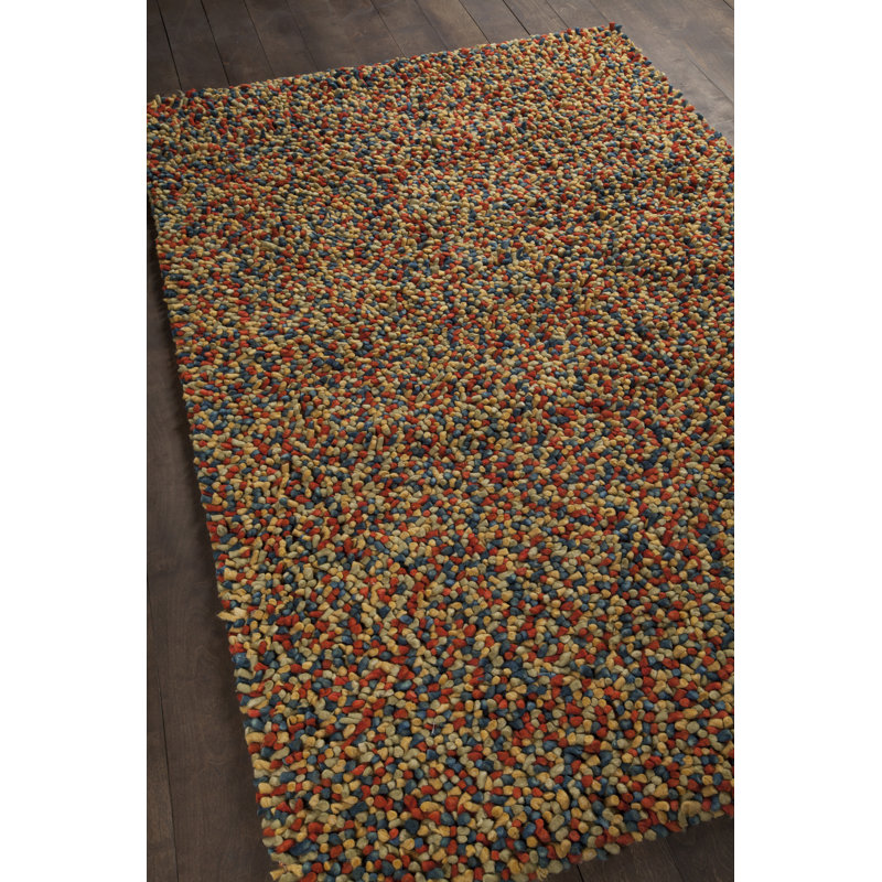 Kerre Authentic Hand-Woven Handmade High Pile Modern Multi-Color Pebbled Gems Wool Area Rug, Rectangle 5' x 7'6"