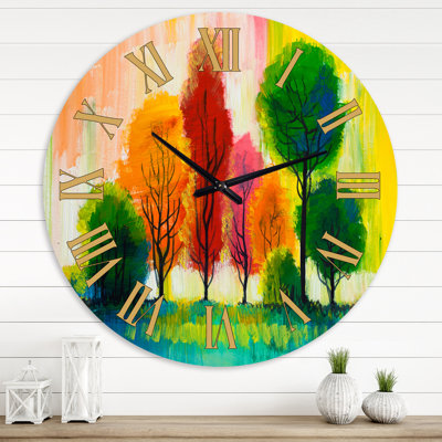 Arbre d'automne forêt colorée XXII - horloge murale maison de campagne