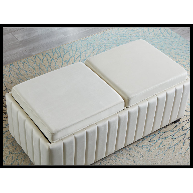 Banc de rangement en velours Joshan