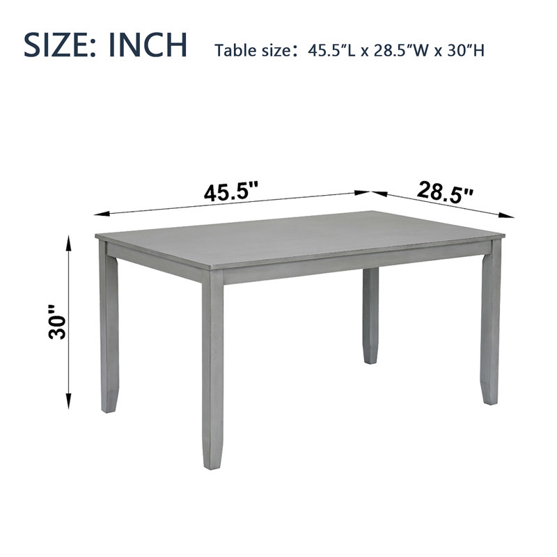 Rectangular Dining Table, Gray