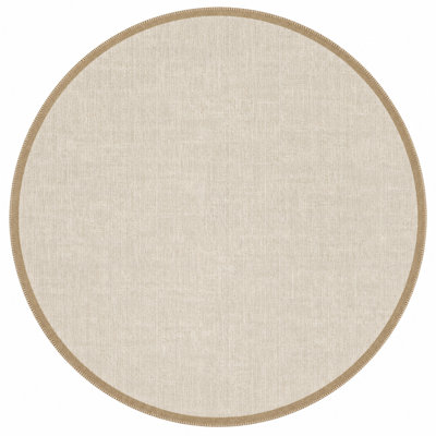 Harvey Cream Beige Striped Digital Print Cotton Area Rug