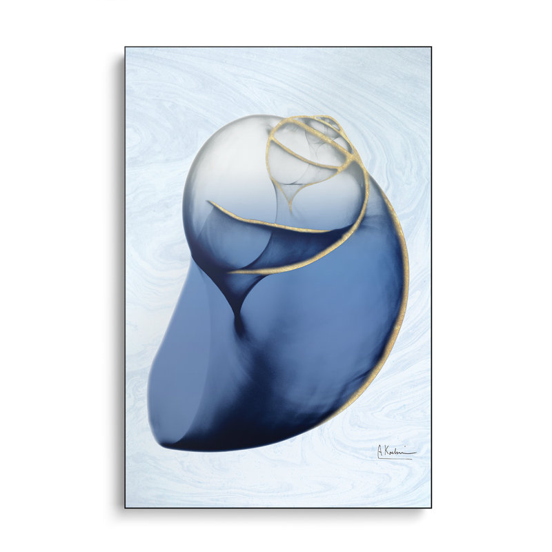 Reproduction d'art mural, toile métallique indolore, escargot indigo II par Albert Koetsier