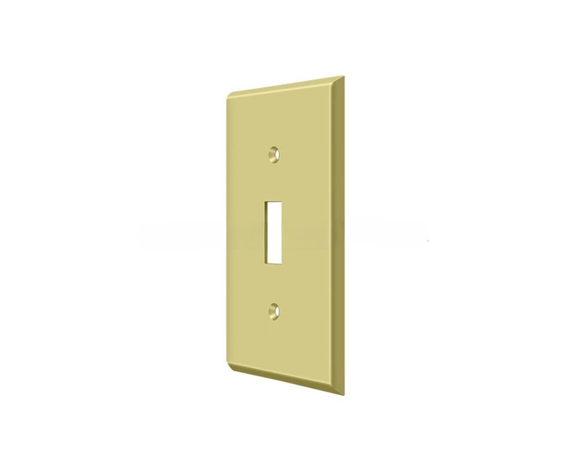 25A0F0D0223344DAB521A63BD8804C6A Plaque d'interrupteur; Simple standard; Finition laiton brillant, Laiton