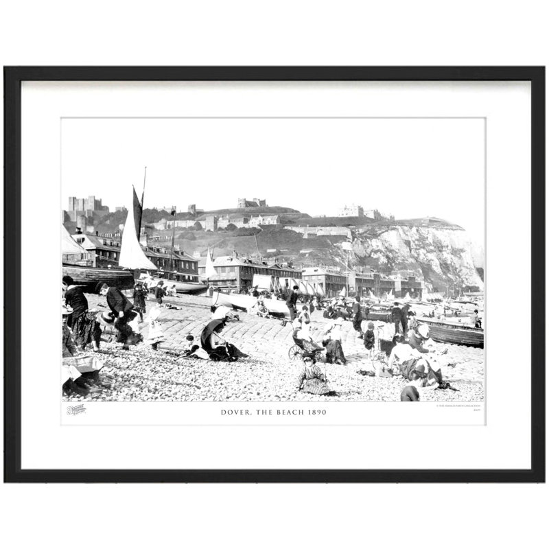 Dover, The Beach 1890 - Single Picture Frame Print, 28cm H x 36cm W x 2.3cm D