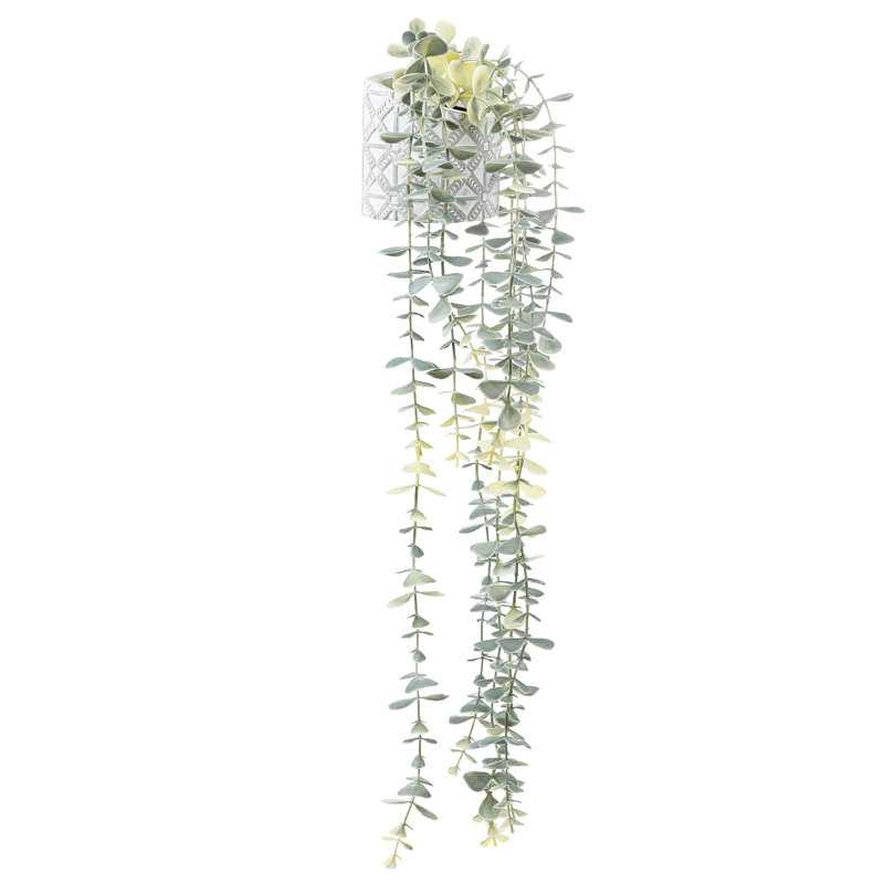 54.1cm Faux Eucalyptus Plant in Cement Planter