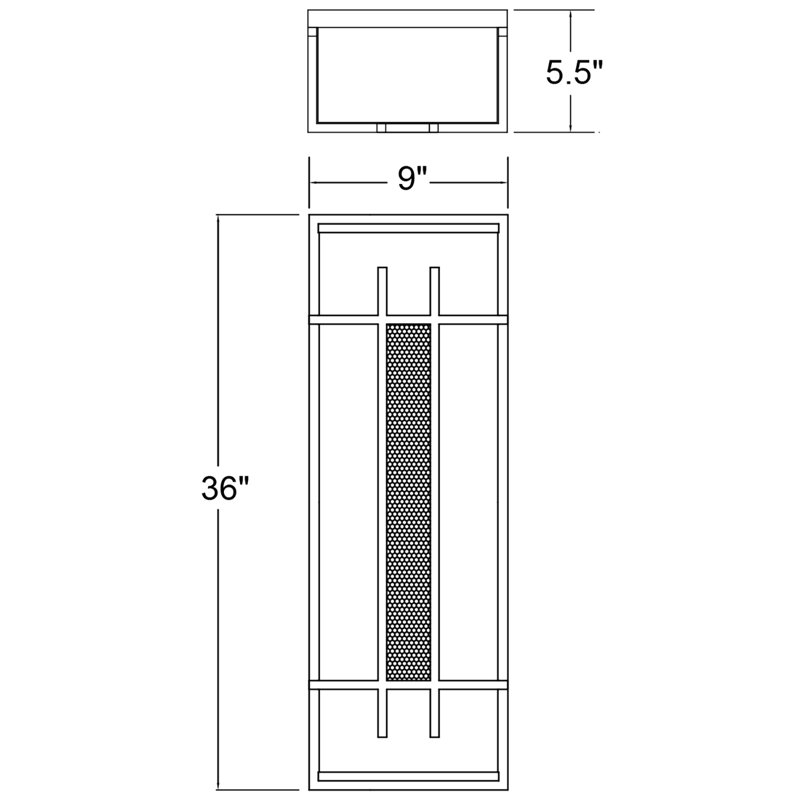 Oldroyd Wall Light, Bronze, 36" H x 9" W x 6" D