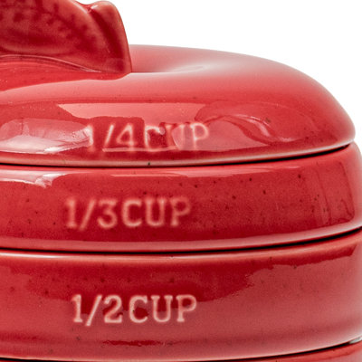 Sliced Apple Measuring Cups, Red