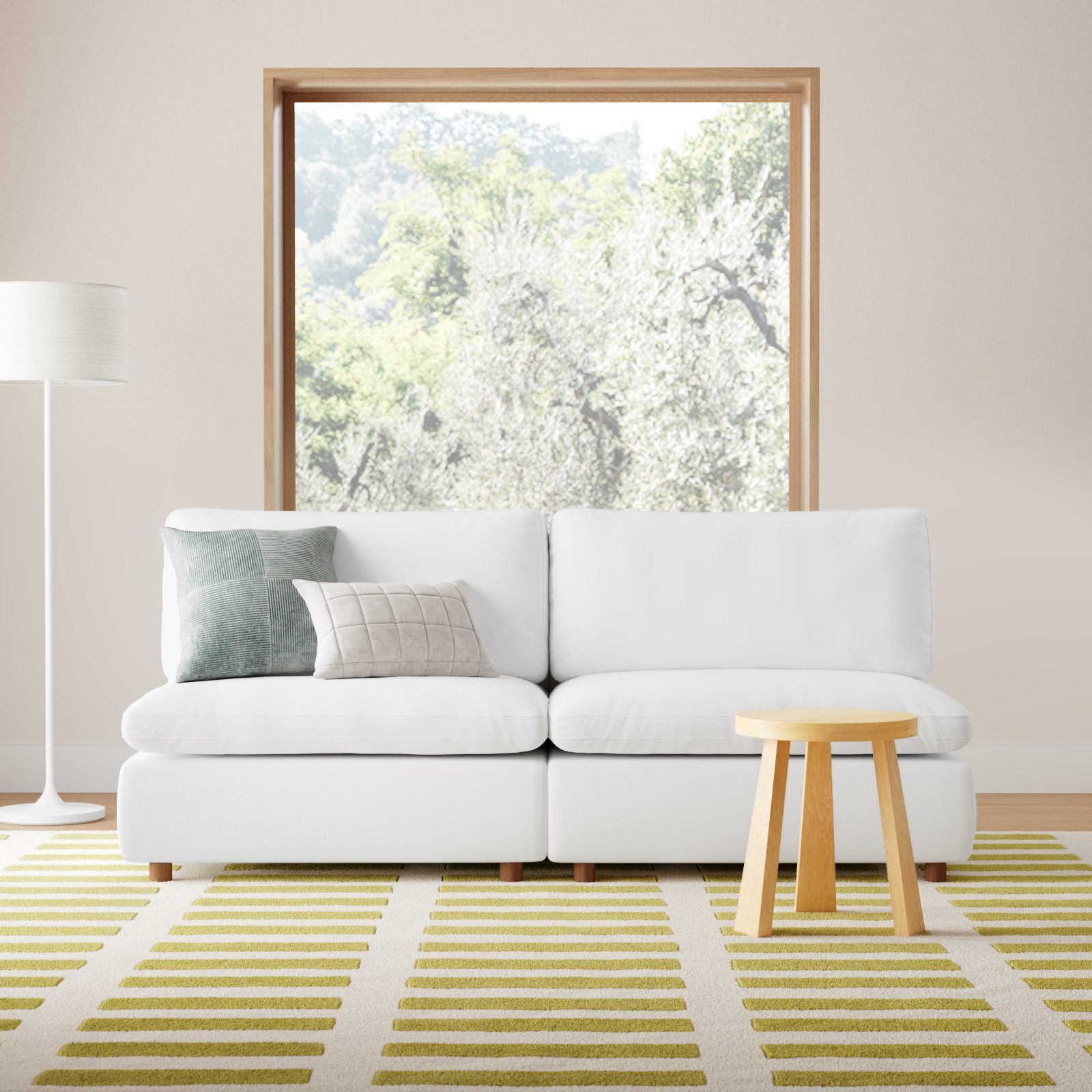 Jossa 76" Upholstered Loveseat, White