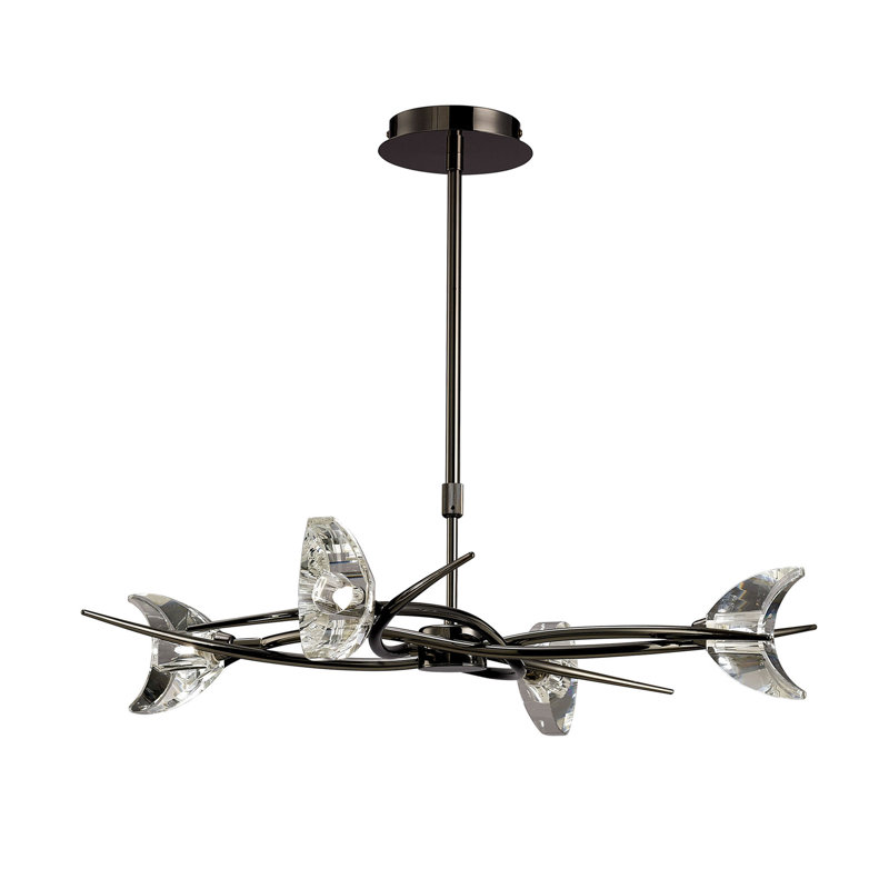 Drossett 4 - Light Shaded Chandelier, Black Chrome