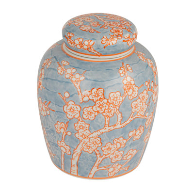 Chadwicks Decorative Chrysanthemum Ceramic Ginger Jar with Lid