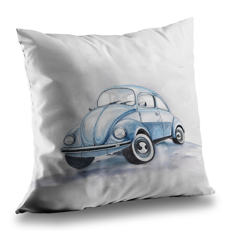 Beetle Blue Car Throw | Illustrative Poly Twill Home Decor