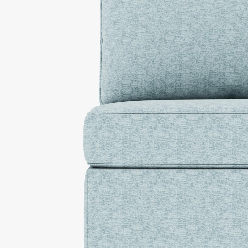 Modulaire avec canapé-lit et rangement, chenille bleu antique, 8, profondeur de 129 po, largeur de 124 po, hauteur de 32 po. 124 po Largeur, 32 po Hauteur