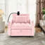 Canapés | Canapé-lit convertible 3-en-1 | Pour petits espaces, appartements, dortoirs, bureaux | Rose | Velours-1636230817