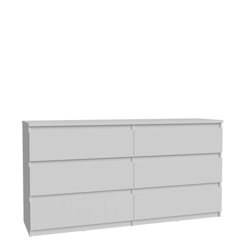 Priyaka 154cm W 6 - Drawer Chest of Drawers, White
