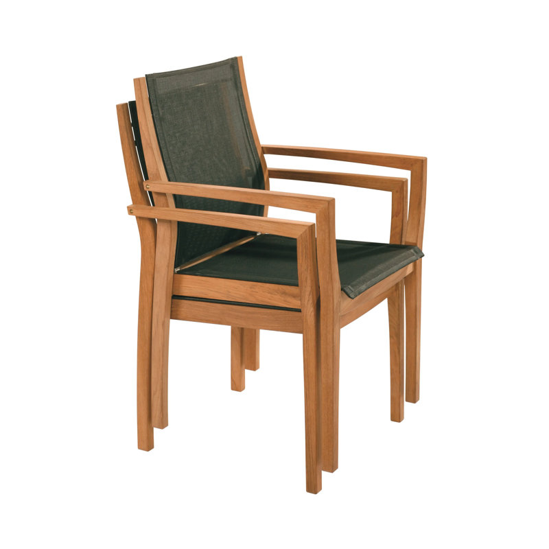 Horizon Outdoor Teak Dining Armchair, Charcoal