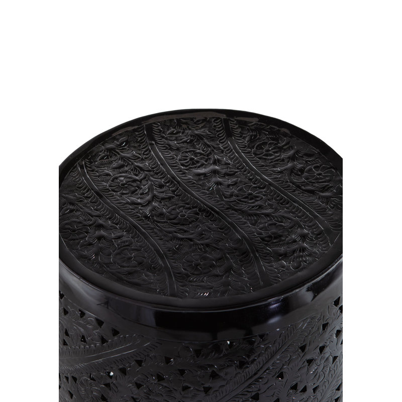 Wiley Drum End Table, Black