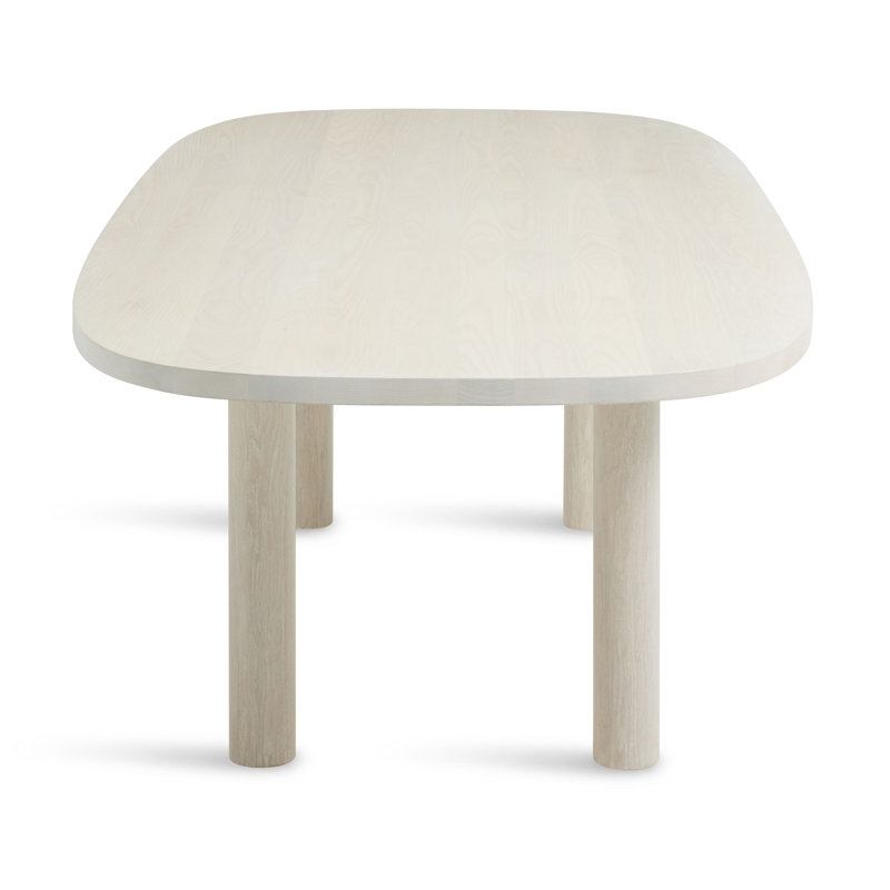Good Times Oval Solid Wood Dining Table, Whitewashed Ash, 45" W x 100" L