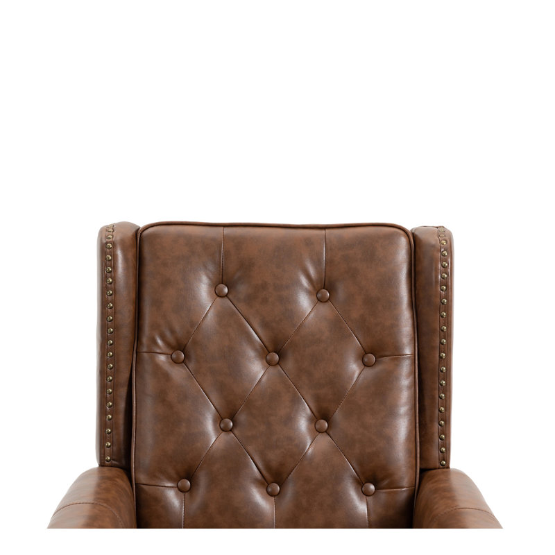 Fauteuil à structure en bois, fauteuil d'appoint moderne avec pieds en bois robustes pour la chambre à coucher du salon (PU)