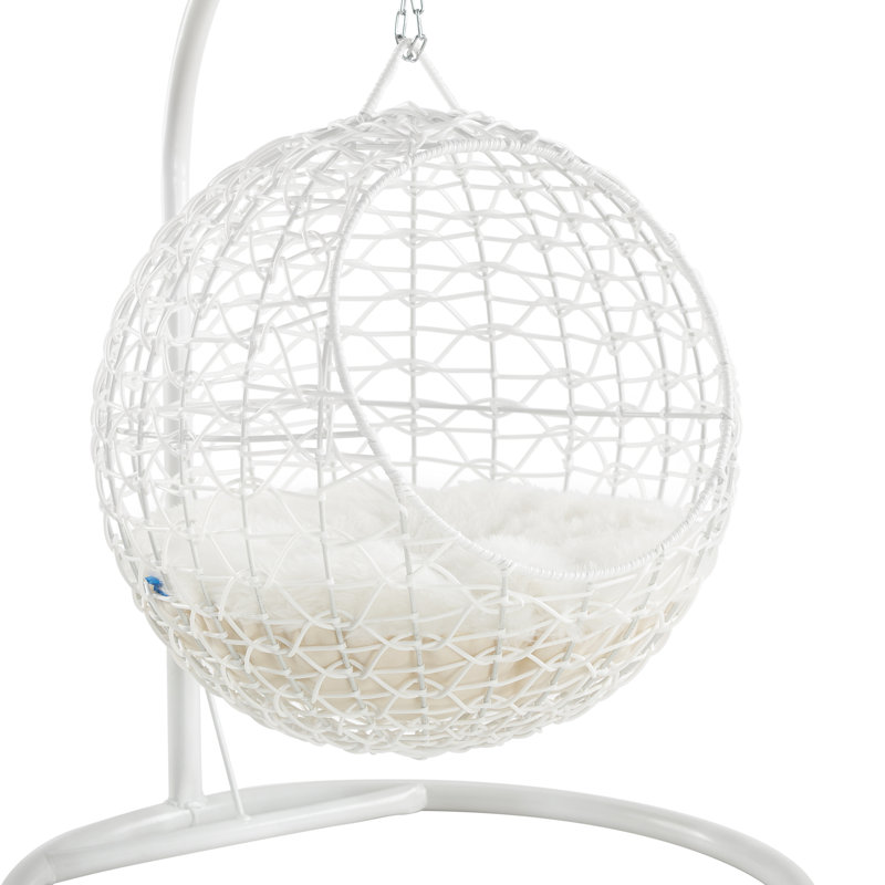 Geometric Cotton Pet Bed, White