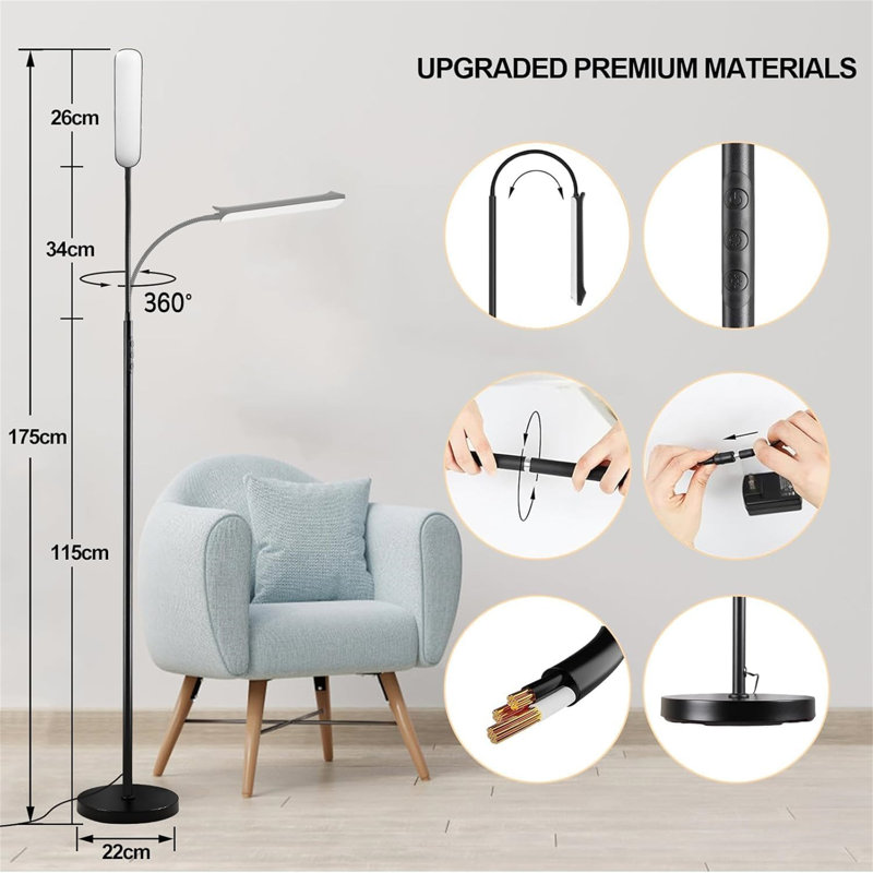 175cm Matte LED Arched Floor Lamp
