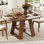 Extendable Round Dining Table For 4-8, Kitchen Table With Removable Leaves And Shelf