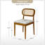 Chaise d'appoint rembourrée en lin avec dossier en rotin H 19,25 po Amadou-94190909