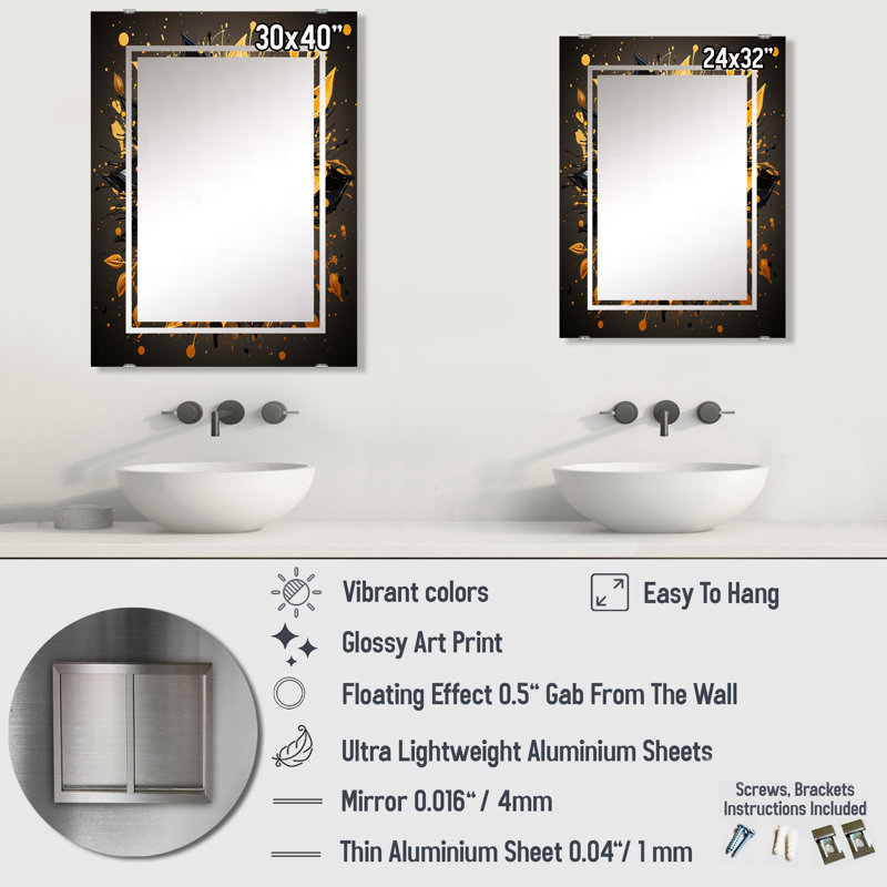 Miroir mural Cultrera - Boho Mandala MIR141558, 32 po x 24 po
