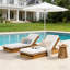 Méridiennes de patio réglables, chaise longue moderne en bois d'acacia