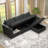 BOX MODULE STO SOFA 90'' 4 Piece Upholstered Modular Sectional Sofa with Storage