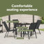  5 Piece Garden Dining Set - Grey PVC-coated polyester And Steel-203179857