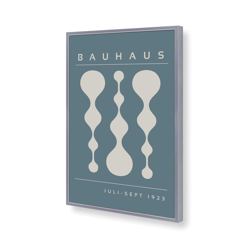 Strom Blue Retro Bauhaus, affiche II, H 25,25 po x l 19,25 po x P 1,25 po, Reproduction encadrée sans passe-partout