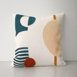 Fulbourn Embroidered Cotton Throw Pillow