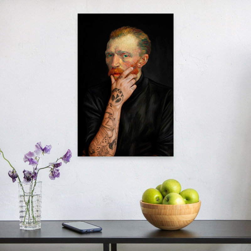 Painterly Modern Man, art mural moderne, 24" H x 16" W