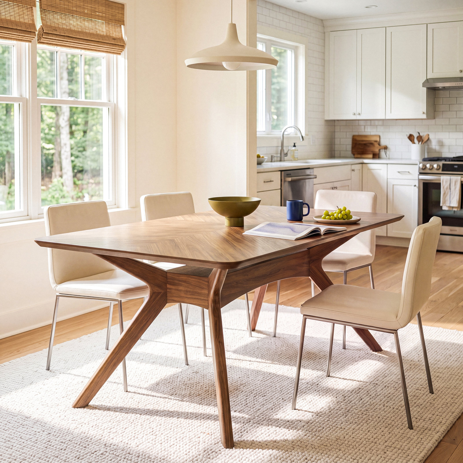 Budapest 71" Oak Dining Table, Walnut