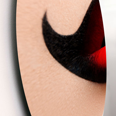 Femme avec lèvres rouges et noires - Ensemble de décoration murale moderne en métal