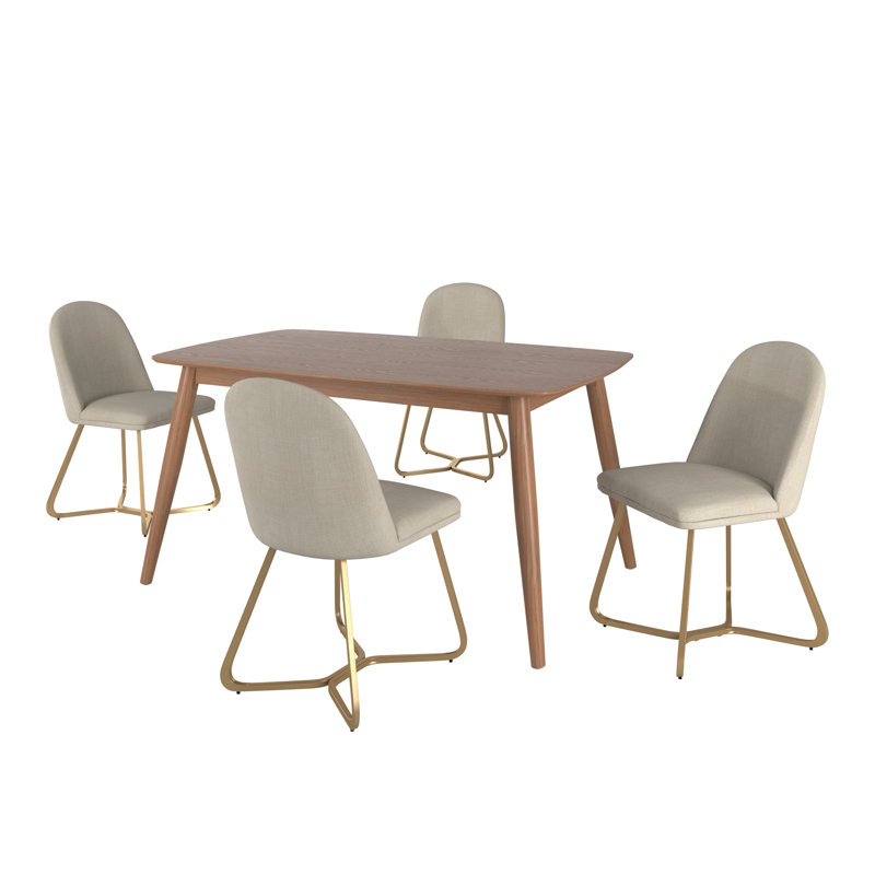 Ensemble de salle à manger Colson, H 29,33 po x l 59,06 po x P 35,44 po, Brun, Beige