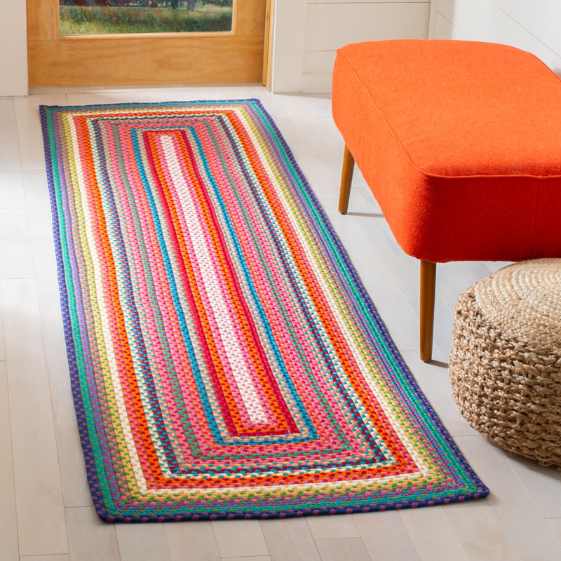 Tapis d'intérieur / extérieur géométrique tissé à la main Paulina, Tapis de couloir 2 pi 3 po x 12 pi
